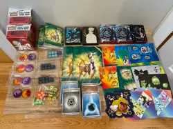 Pokemon TCG Mixed Accessory Lot - Stickers, Energies, Dice, Sleeves Etc - Image 1