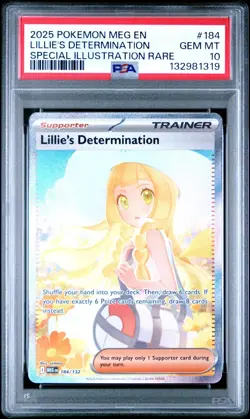 Pokemon MEG EN-Mega Evolutions #184 LILLIE'S DETERMINATION SIR PSA 10-132981319 - Image 1