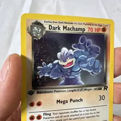2000 Pokemon Dark Machamp Holo Rare 1st Edition Team Rocket 10/82 LP - Image 2