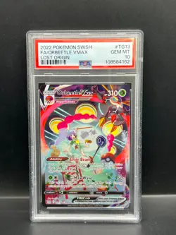 Pokemon PSA 10 GEM MT Orbeetle VMAX TG13/TG30 Lost Origin FA Holfoil 2022 S#4162 - Image 1