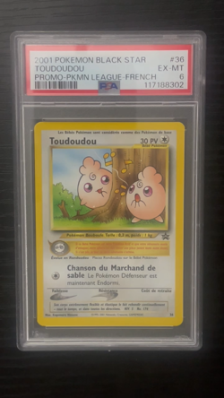 PSA 6 Pokemon TCG Igglybuff Toudoudou Black Star Promo #36 French - Rare Pop 3! - Image 2