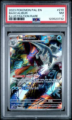 2023 POKEMON PAL EN-PALDEA EVOLVED ILLUSTRATION RARE #210 BAXCALIBUR PSA 7 - Image 1