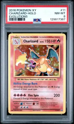 2016 POKEMON XY EVOLUTIONS #11 CHARIZARD-HOLO PSA 8 - Image 1