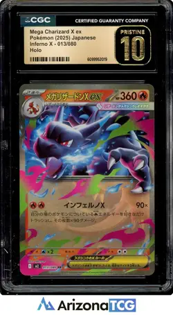 Pokemon 2025 Mega Charizard X ex 013/080 Inferno X Japanese BLACK LABEL CGC 10 - Image 1