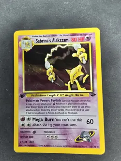 Pokemon TCG- Sabrina's Alakazam 16/132 Gym Challenge -1st Edition Holo Rare - Image 1