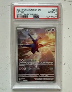 Latios 203/191 Pokemon Scarlet & Violet Surging Sparks Illustration Rare PSA 10 - Image 1