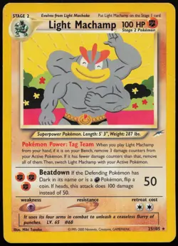 Light Machamp #25 Neo Destiny Pokemon Card - Image 1