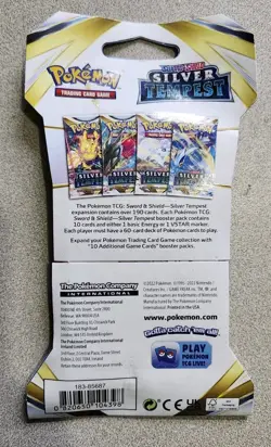 Nintendo Pokemon Pokemon TCG Silver Tempest Booster Pack 10 Cards New Unopened - Image 2