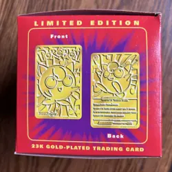 Sealed Vintage 1999 Pokemon Burger King Jigglypuff 23k Gold Plated Trading Card - Image 5