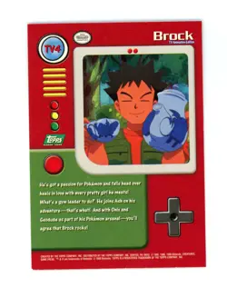 Pokemon Card - Brock TV4 - Green Logo - Topps Series 1 - Image 2