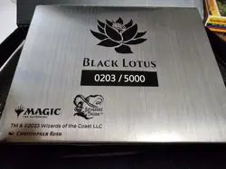 Black Lotus Relief Sculpture (Serialized #203 / 5000) w/ metal and 2 proxy cards - Image 3