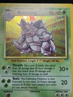 Pokemon TCG Nidoking Base Set Holo Unlimited Rare Card 11/102 LP - Image 3