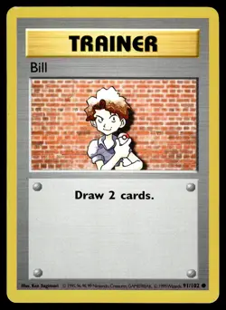 Bill LP 091/102 Base Set (Shadowless) Pokemon Card - Image 1
