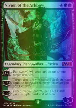 MTG Magic the Gathering Vivien of the Arkbow (301/339) Core Set 2019 LP FOIL - Image 1