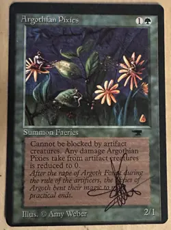 MTG ARTIST PROOF Off center Missprint Argothian Pixies AP Sketch Art Amy WEBER - Image 1