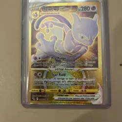 Pokemon Mewtwo VSTAR TCG Holo Card Secret Rare Gold 086/078 - Image 1
