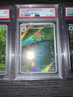 Bulbasaur Ivysaur & Venusaur EX PSA 9 IR/SIR COMPLETE EVOLUTION 2023 POKEMON 151 - Image 4