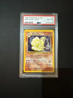 PSA 8 NINETALES HOLO #12 BASE SET POKEMON GAME 1999 NM-MINT - Image 1