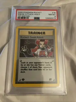 1st Edition Holo Rocket’s Sneak Attack PSA 8 2000 Wotc #16 Pokemon Team Rocket - Image 1