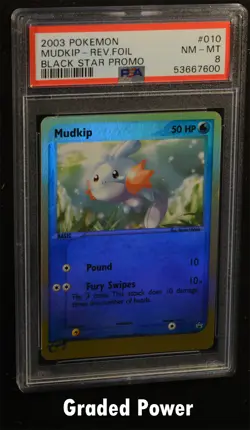 Pokemon Promo Mudkip Black Star Promo PSA 8 REVERSE HOLO (7600) 010 - Image 1