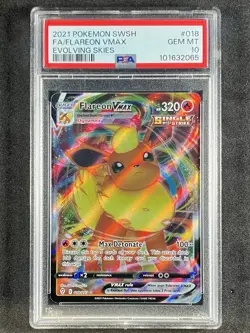 2021 Pokemon SWSH Evolving Skies FA/Flareon Vmax PSA 10 Gem Mint - Image 1