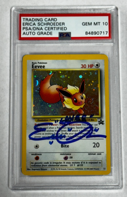 Eevee Holo Erica Schroeder PSA 10 Auto 2000 Pokemon Black Star Promo #11 Swirl - Image 1