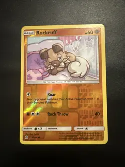Rockruff Common Reverse Holo SM - Cosmic Eclipse 123/236 Pokemon TCG NM - Image 1