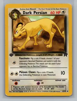 Pokemon WOTC Team Rocket Dark Persian 1st Edition #42/82 10832 - Image 1