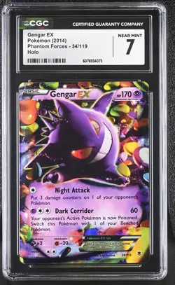 2014 POKEMON PHANTOM FORCES GENGAR EX #34 CGC 7 NEAR MINT #6076934073 - Image 1