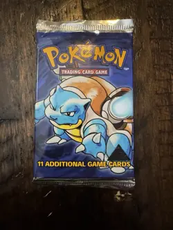 Pokemon Base Set Blastoise Art Black Triangle Error Sealed Booster Pack 20.95g - Image 1