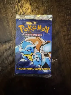 Pokemon Base Set Blastoise Art Black Triangle Error Sealed Booster Pack 20.95g - Image 2