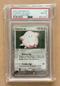 Pokemon Chansey EX 96 2003 Ruby and Sapphire PSA 8 NEAR Mint** - Image 1
