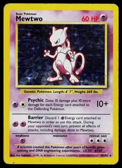 Pokemon Base Set 10/102 Mewtwo Holo | 4th Print | 1999-2000 | UK Print - Image 1