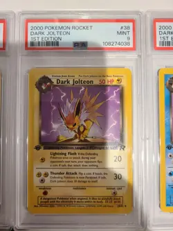 PSA 9 Dark Vaporeon Jolteon Flareon 1st Edition WOTC Team Rocket Pokemon vintage - Image 3