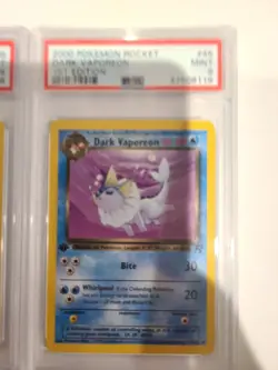 PSA 9 Dark Vaporeon Jolteon Flareon 1st Edition WOTC Team Rocket Pokemon vintage - Image 4