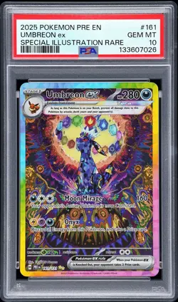 2025 POKEMON PRE EN-PRISMATIC EVOLUTIONS #161 UMBREON EX PSA 10 - Image 1