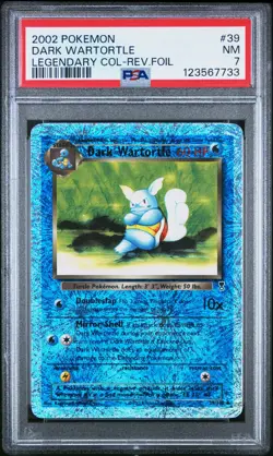 2002 POKEMON DARK WARTORTLE LEGENDARY COLLECTION REVERSE HOLO #39 PSA 7 - Image 1