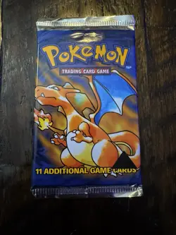 Pokemon Base Set Black Triangle Error Pack Charizard Art Sealed Booster 20.92g - Image 1