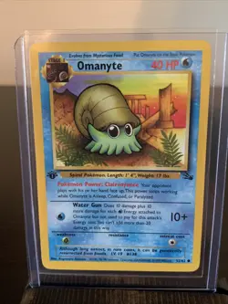 Pokemon TCG Omanyte Fossil 52 Regular 1st Edition Common (Never Played) - Image 1