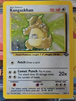 Pokemon TCG Kangaskhan Jungle 5/64 Holo Unlimited Holo Rare - Image 1