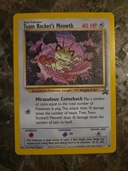 Team Rocket's Meowth 18/53 Wotc Black Star Promo Vintage Pokemon Gradable 👀!💎 - Image 1