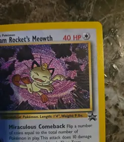 Team Rocket's Meowth 18/53 Wotc Black Star Promo Vintage Pokemon Gradable 👀!💎 - Image 3