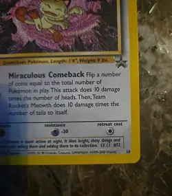 Team Rocket's Meowth 18/53 Wotc Black Star Promo Vintage Pokemon Gradable 👀!💎 - Image 4