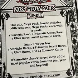 Yugioh 2025 Mega-Pack Bundle Tuck Box 3-Packs Sealed 15 FOIL PER BOX - Image 3