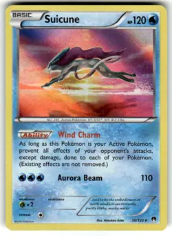 Suicune - 30/122 - Pokemon Breakpoint XY Rare Holo Card NM - Image 1