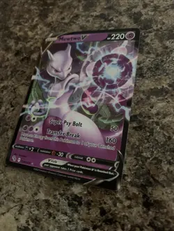 Pokemon Mewtwo v Holo Ultra Rare TCG Card 030/078 Pokemon Go Full Art - Image 3
