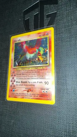 Pokemon TCG Ho-Oh Neo Revelation Double Holo Card 7/64 Unlimited Holo Rare - Image 2