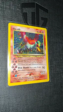 Pokemon TCG Ho-Oh Neo Revelation Double Holo Card 7/64 Unlimited Holo Rare - Image 3