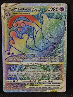 Pokemon Mewtwo VSTAR Full Art Rainbow Secret Rare Card 79/78 - Image 1