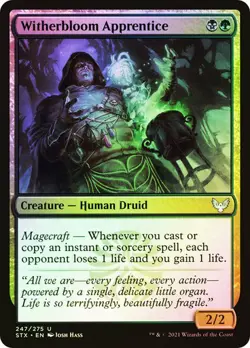 Magic The Gathering MTG WITHERBLOOM APPRENTICE FOIL Strixhaven: School of Mages - Image 1